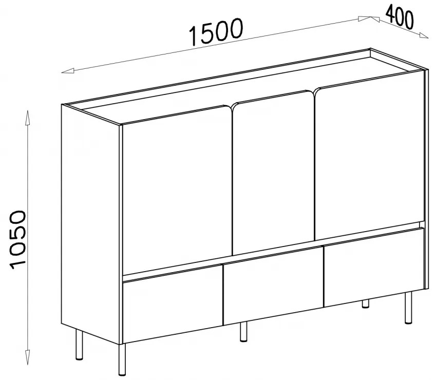 Comodă Azalio 150 cm cu sertare - bej nisipiu / stejar uleiat