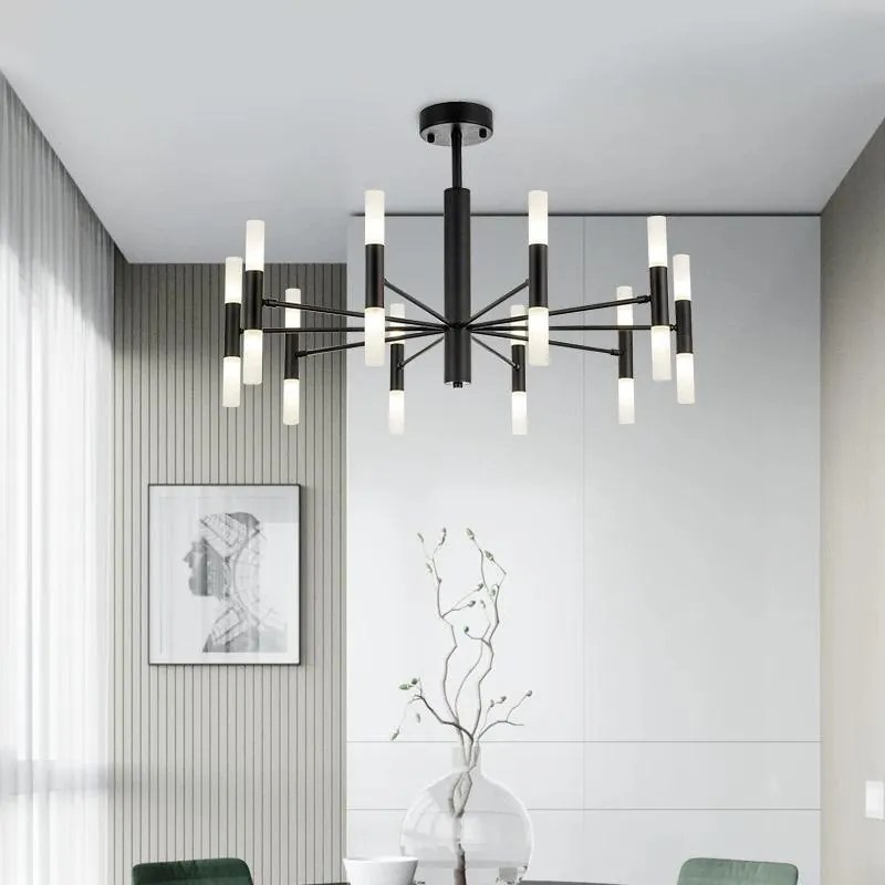 Candelabru Artistic Sputnik, Model DM3870/20 Negru – Design Geometric cu 20 de Becuri pentru Iluminare Unică și Elegantă