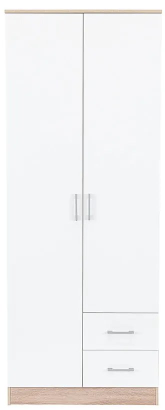 Dulap Miami 80x205 cm alb-stejar sonoma