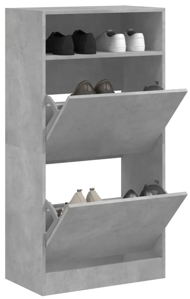 vidaXL Pantofar, gri beton, 60x34x116 cm, lemn compozit