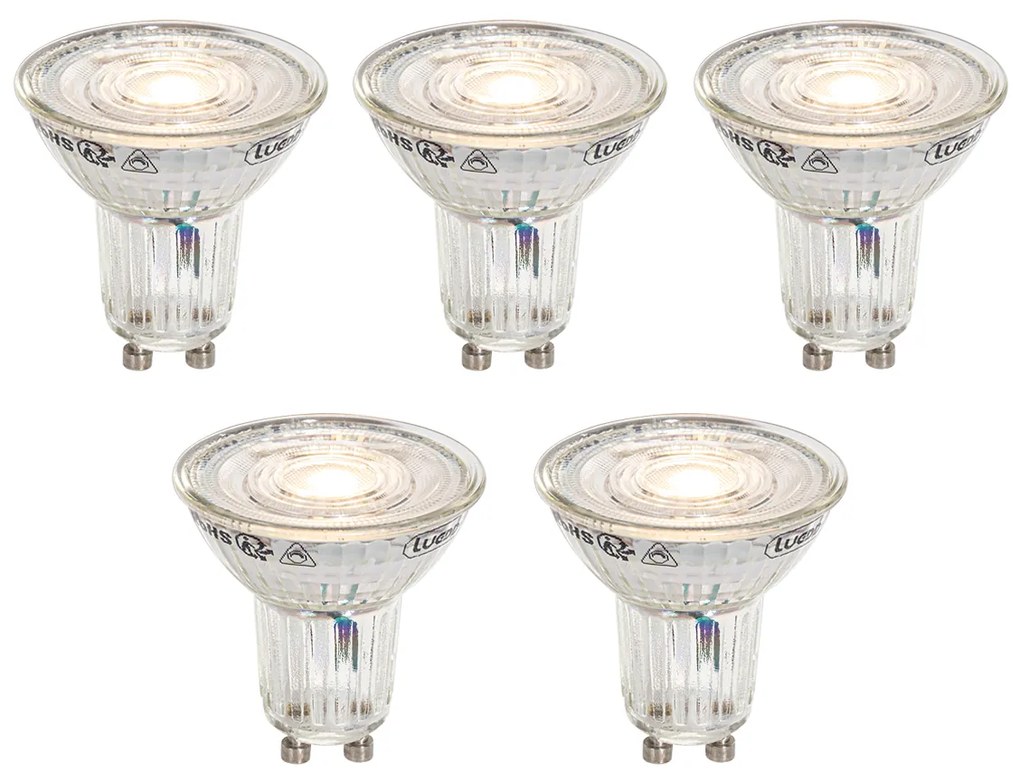 Set de 5 becuri LED GU10 50mm reglabile - Temperatură de culoare reglabilă 2200-3000K, 4.9W 400 lm