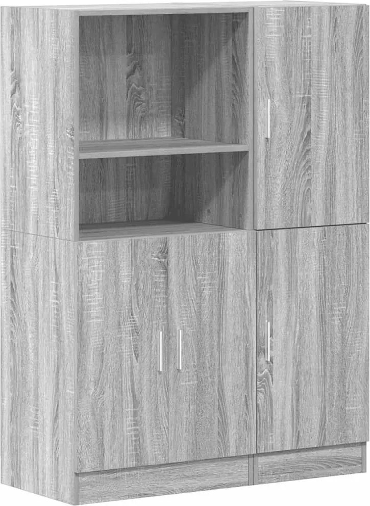 vidaXL Set dulap de bucătărie din 2 piese, gri Sonoma, lemn derivat