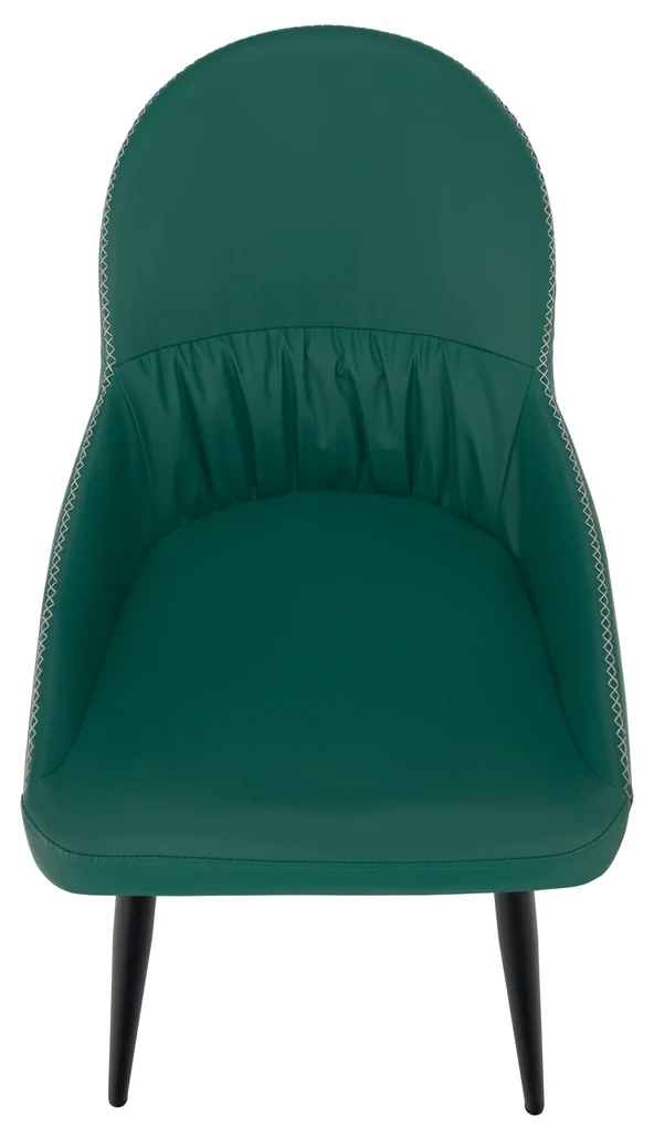 Scaun de masă, piele ecologică verde/metal, KALINA
