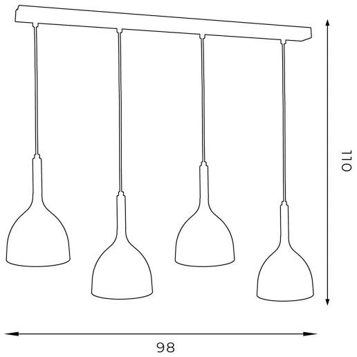 Lustră pe cablu NOAK WOOD 4xE27/60W/230V