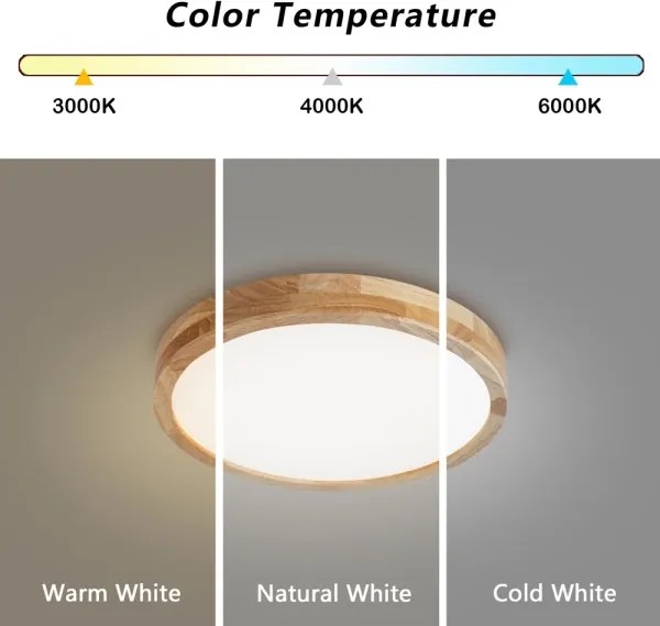 Brilagi - Corp de iluminat LED dimabil WOODLINE LED/48W/230V 3000-6000K stejar Ø 40 cm +DO