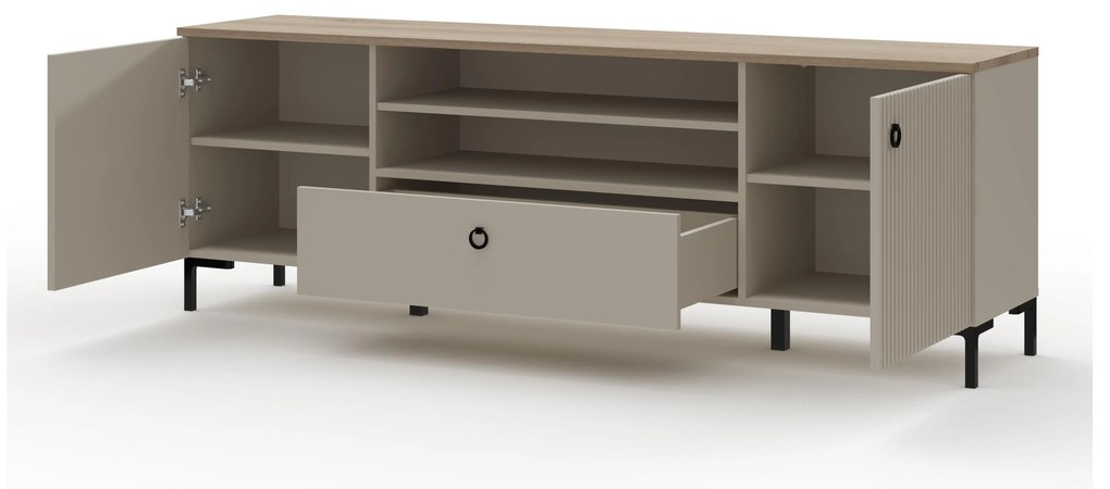 Dulap TV Demandaron 2 (taupe + stejar silverjack). 1116814