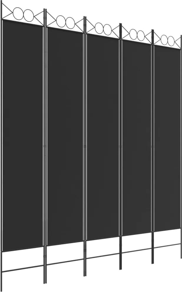 vidaXL Paravan de cameră cu 5 panouri, 200x220 cm, textil