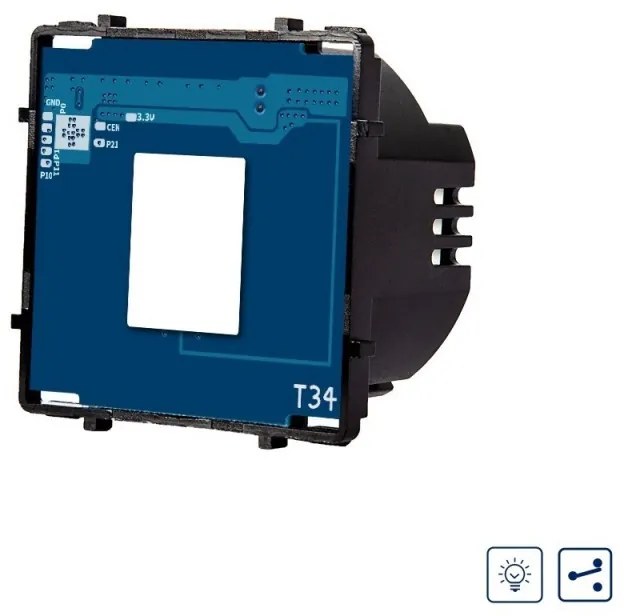 Modul intrerupator simplu cu variator cap scara / cap cruce cu touch