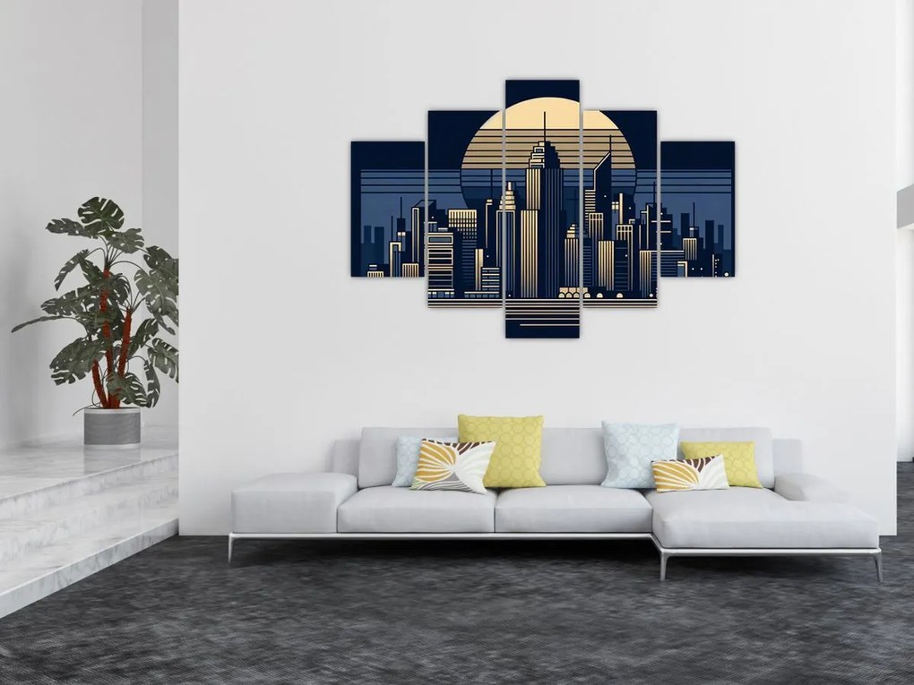 Tablou – Oraș geometric (150x105 cm)