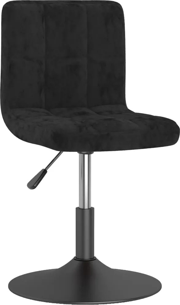 vidaXL Scaun de bar pivotant catifea neagră