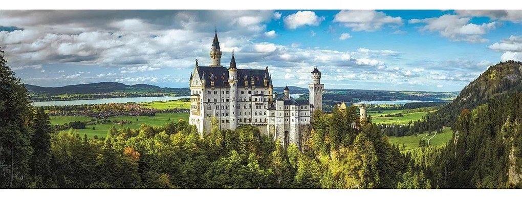 Orașe Neuschwantein Germania puzzle panoramă de 1000 de piese Compact Clementoni