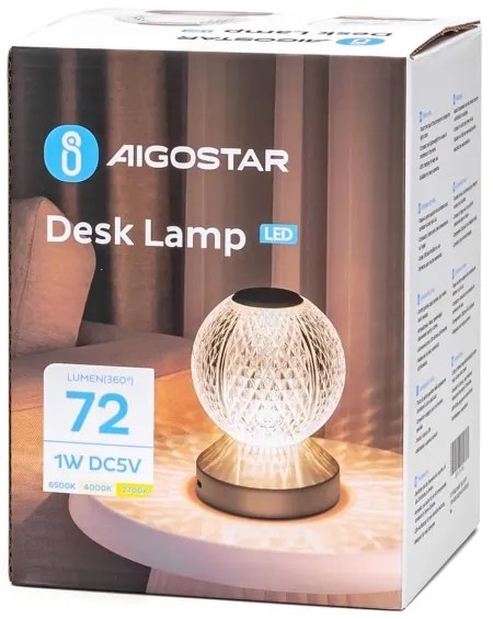 Lampă LED reîncărcabilă dimabilă Aigostar LED/1W/5V 2700/4000/6500K 1800mAh 13,5 cm