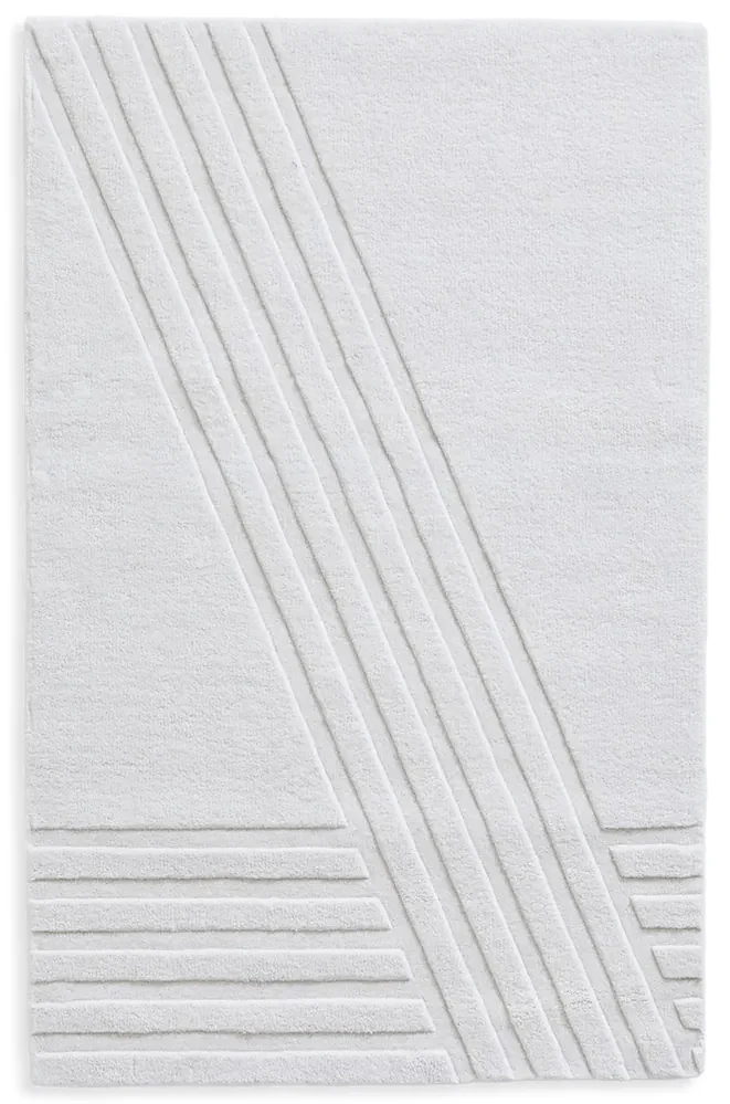 Covor Kyoto alb, mai multe dimensiuni - Woud Dimensiuni: 140 x 90 cm