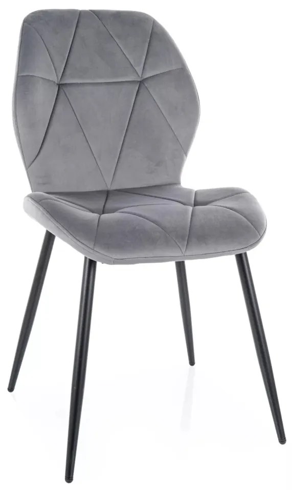 Scaun Rick velvet gri/negru Blu14