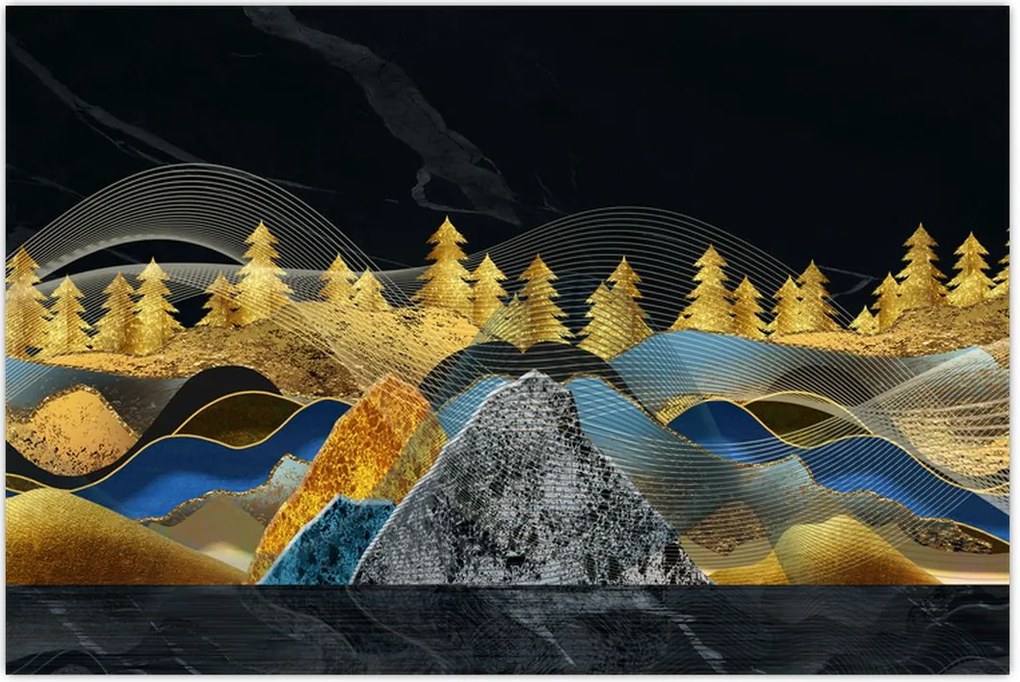 Tablou - Munții aurii (90x60 cm)