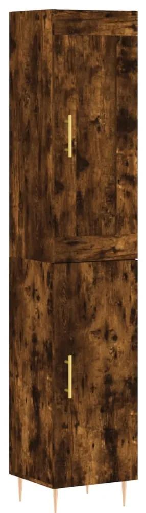 3200126 vidaXL Dulap înalt, stejar fumuriu, 34,5x34x180 cm, lemn prelucrat