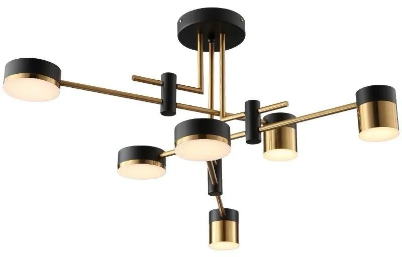 Lustra LED Cu Telecomanda Zelma, 3 Tipuri De Lumina, 55W, Negru/Auriu