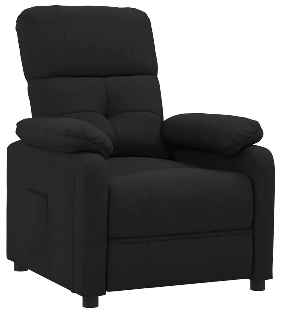 289664 vidaXL Fotoliu rabatabil, negru, material textil