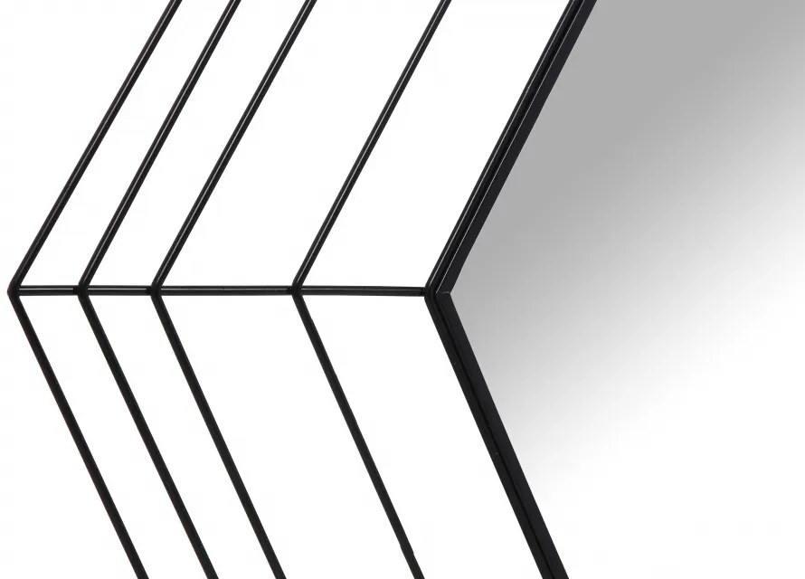 Oglinda hexagonala cu rama din metal neagra Romeo, 1.5cm (L / D) x 69cm (W) x 79.5cm (H)