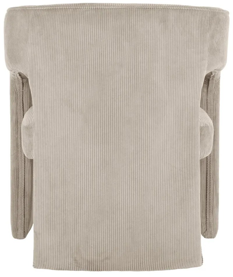 Fotoliu bej cu tapițerie din catifea reiată Vigor – Leitmotiv