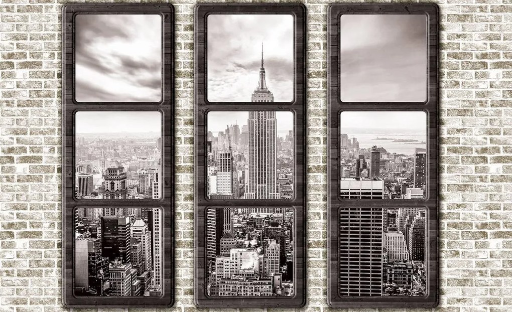Fototapet - New York - privire din geam (152,5x104 cm)