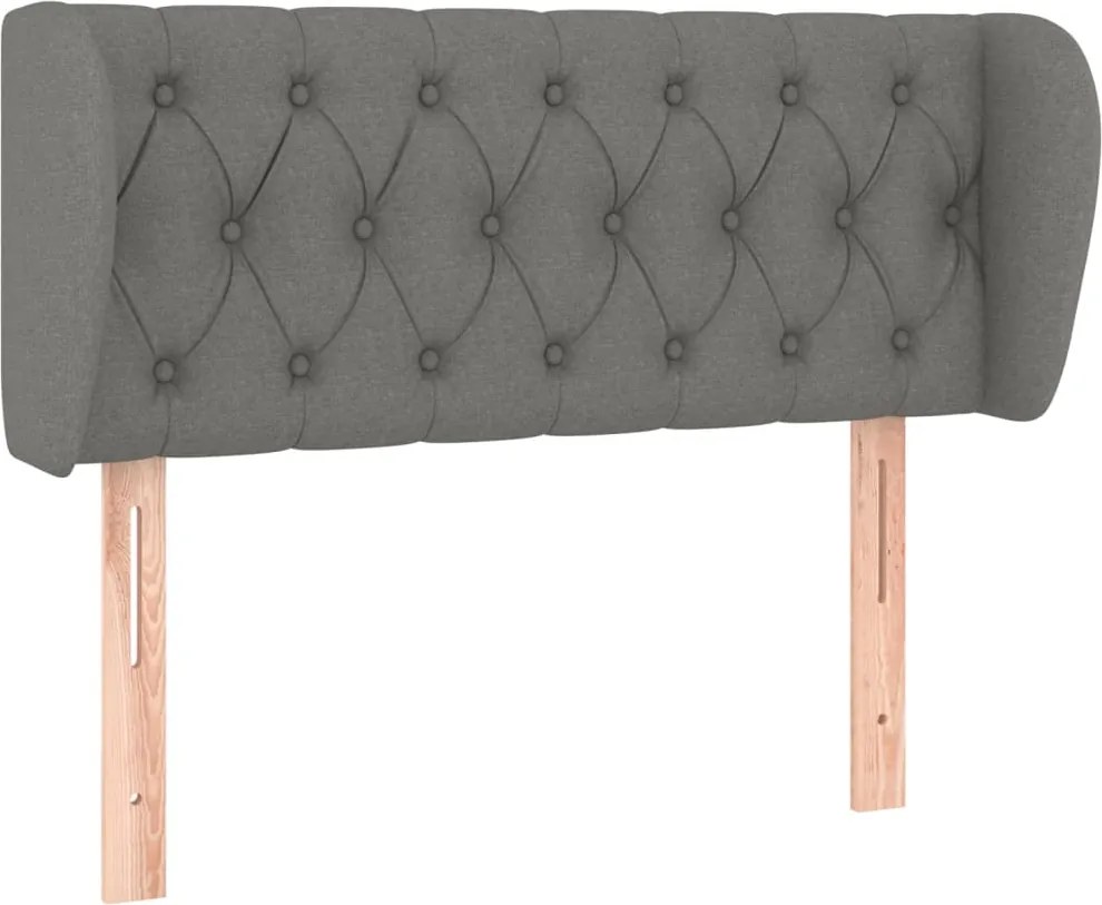 vidaXL Tăblie de pat cu aripioare gri închis 103x23x78/88 cm textil