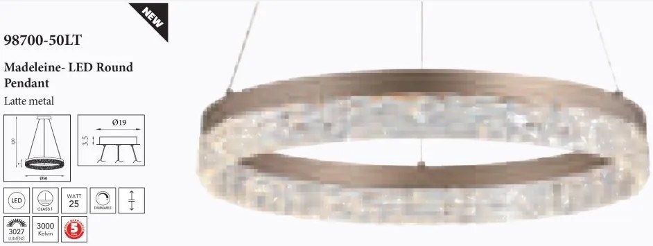 Lustra LED suspendata design circular Maddie