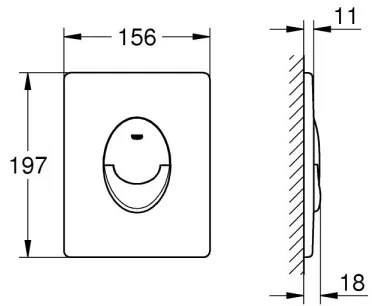 GROHE 38964KV0 - Plăcuță de acționare START, 156 × 197 mm, neagră