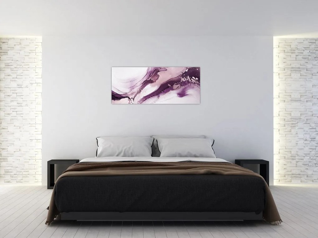 Tablou - Artă fluidă violet (120x50 cm)