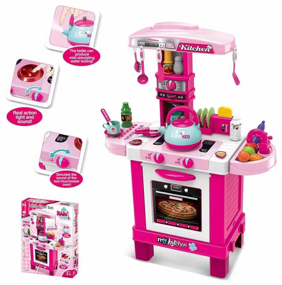 Bucătărie pentru copii Baby Mix roz, 87 x 64 x 29 cm