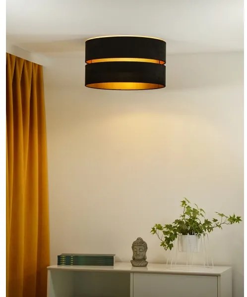 Plafonieră Duolla DUO 1xE27/40W/230V d. 40 cm negru/auriu