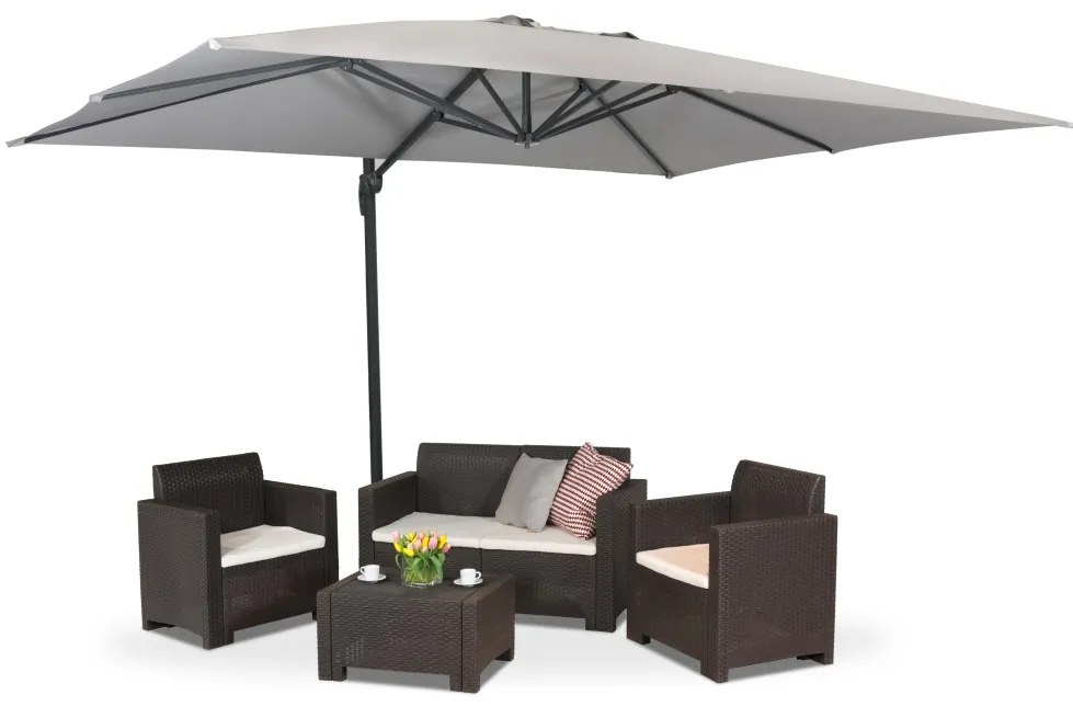 Umbrelă de grădină Siena 3x4m Garden Point gri