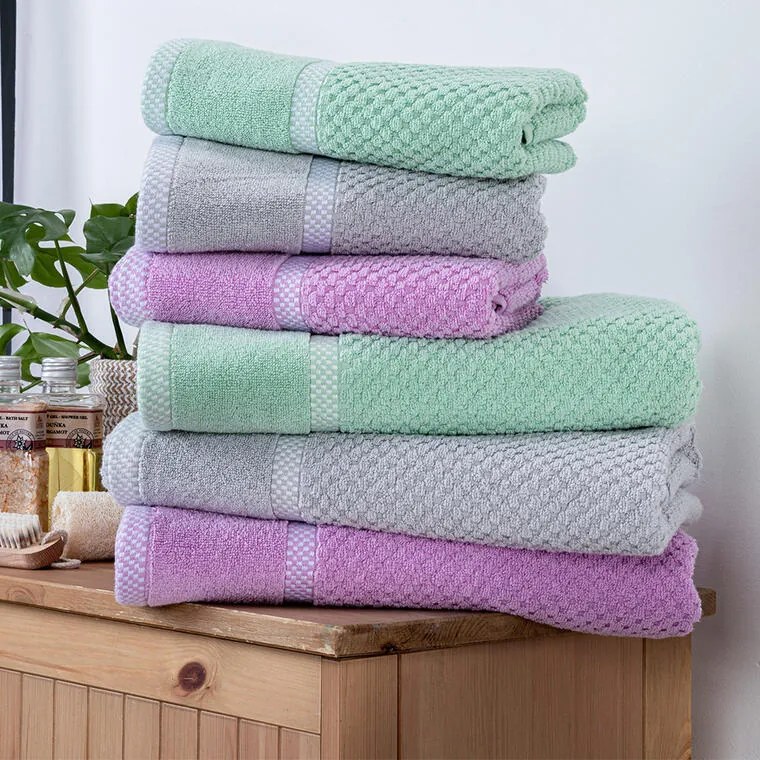 Set de prosoape şi prosoape de baie din frotir MODENA verde, 6 buc