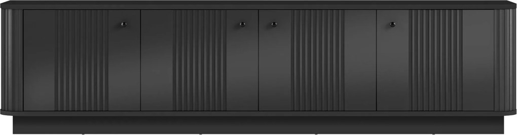 Comodă TV Vesper 4D 187 cm - negru / mânere negre