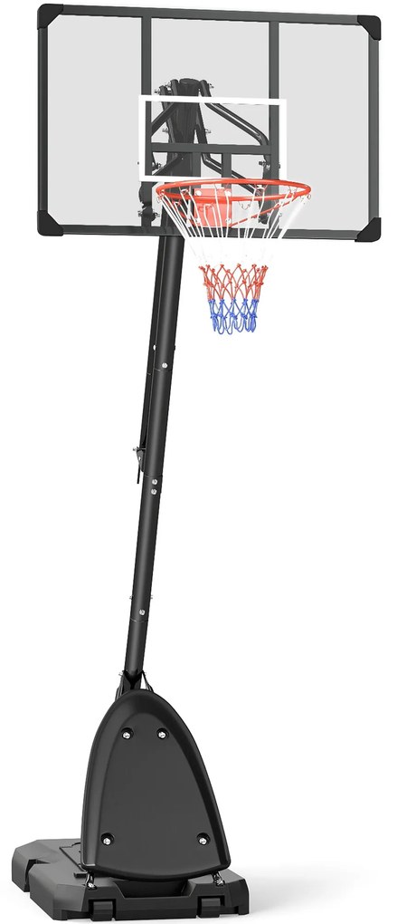 SPORTNOW Cos si suport de baschet reglabil pe inaltime cu panou robust si baza ponderata, portabil pe roti, 2,4-2,9 m | Aosom Romania
