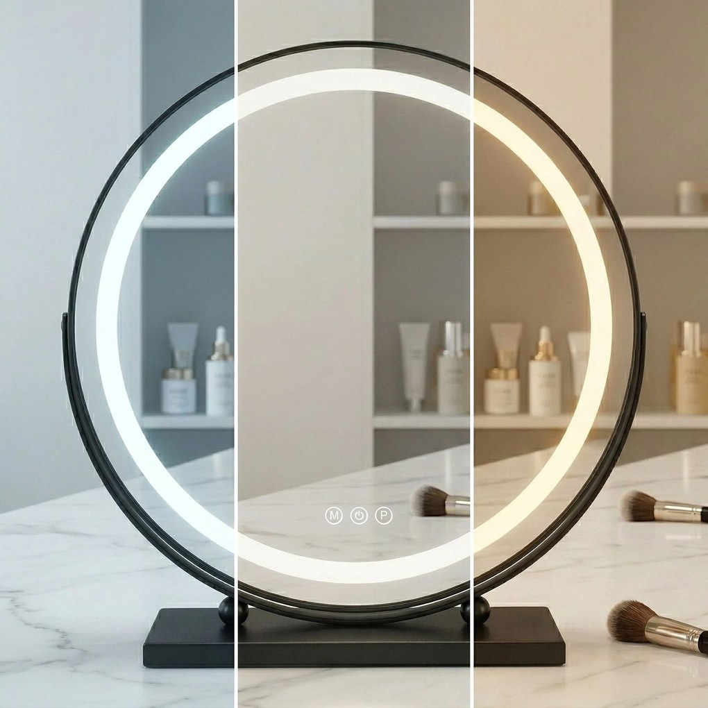 Oglindă LED MAKE-UP Black 40 cm