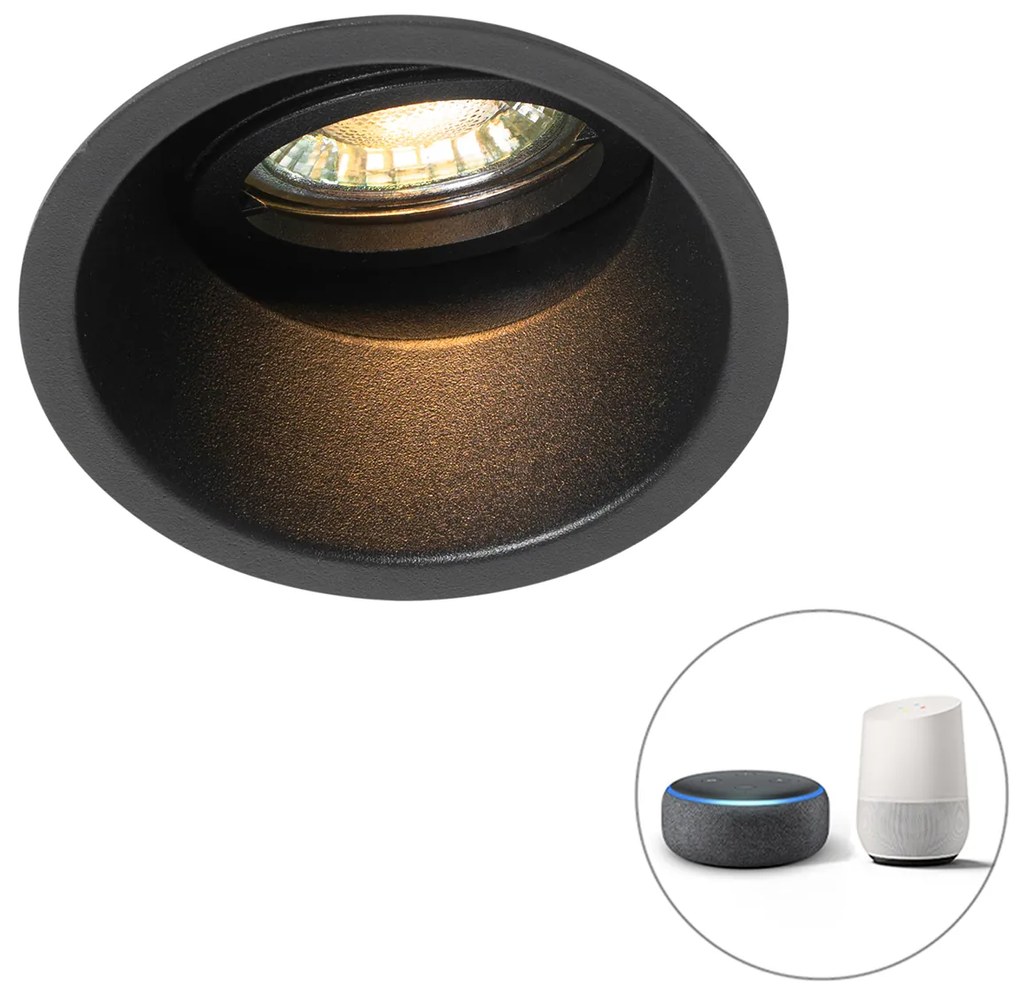 Spot integrat inteligent negru reglabil cu Wi-Fi GU10 - Alloy