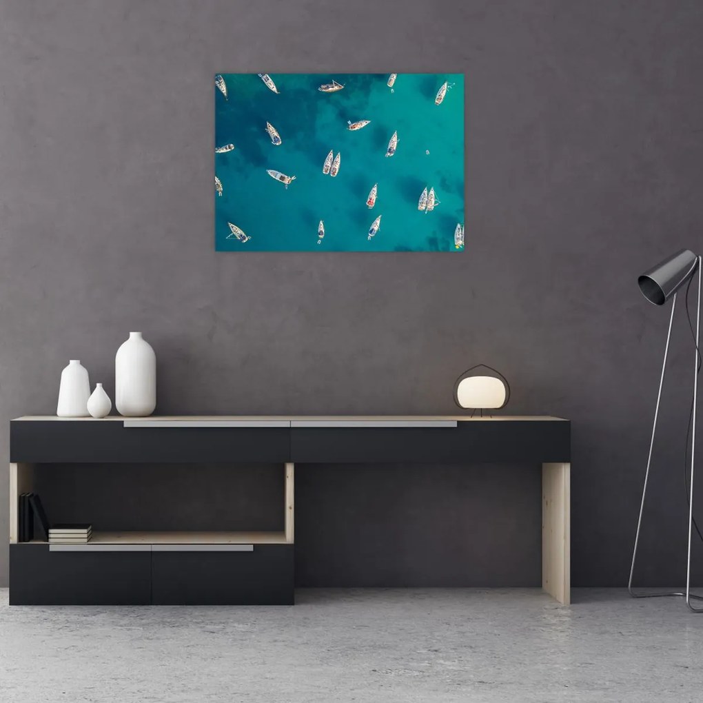 Tablou pe sticlă - Sailboats (70x50 cm)
