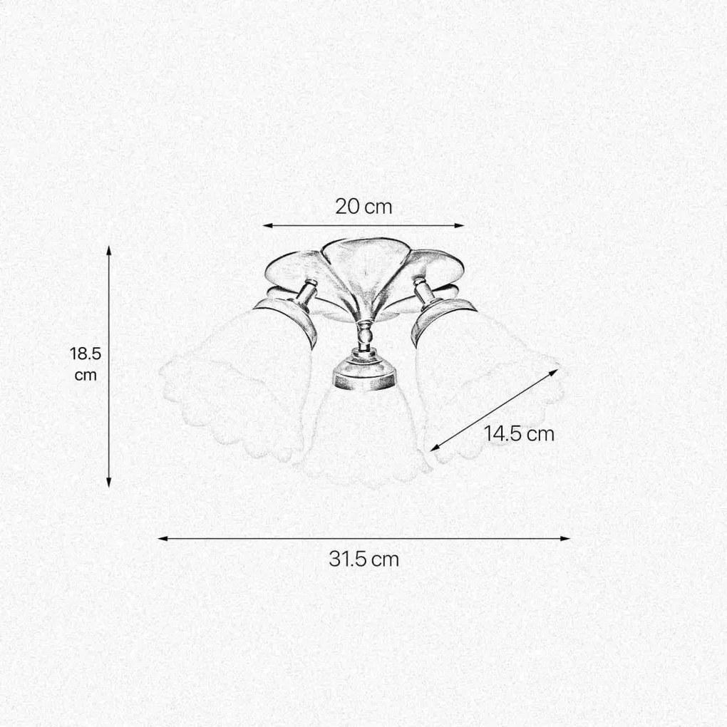 Lustra aplicata din alama design italian Glass Bell 3L