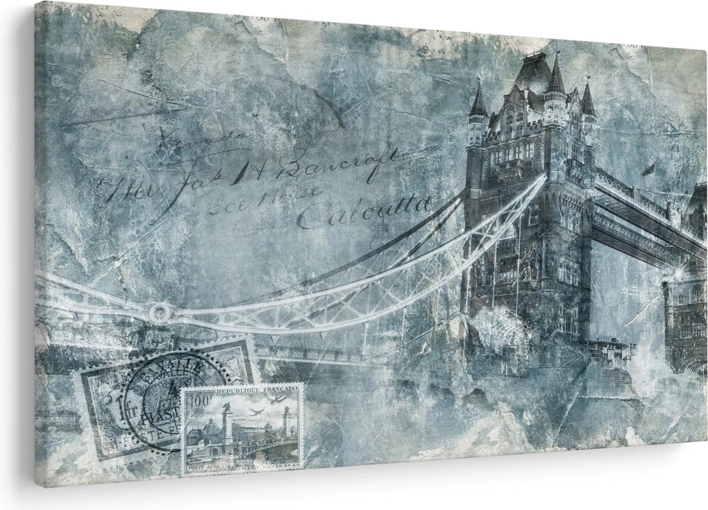 Tablou - Tower Bridge în tonuri reci (90x60 cm)