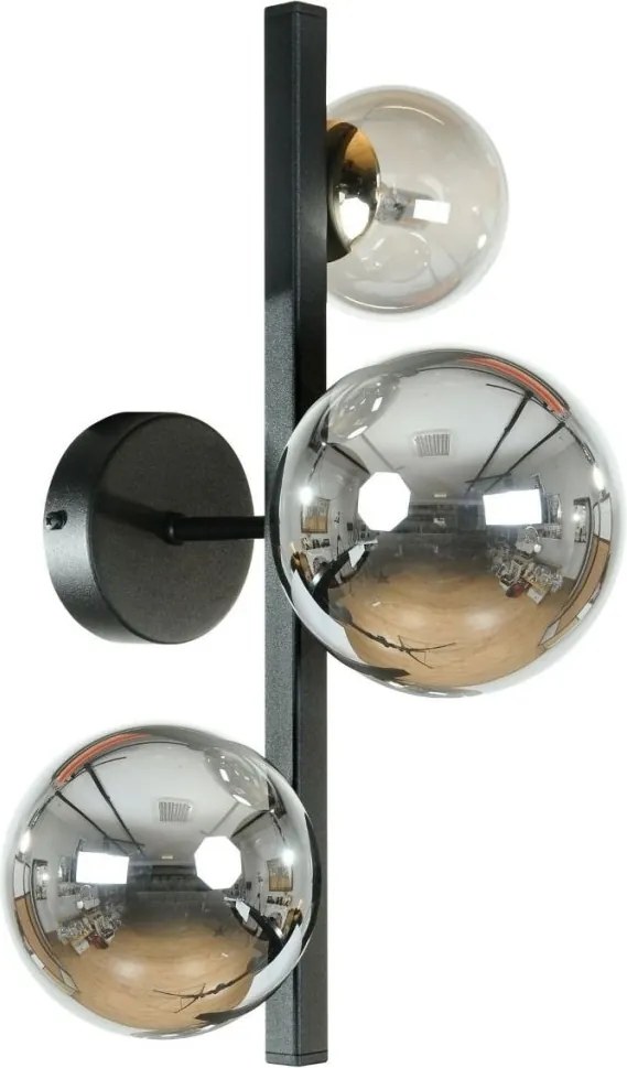 Aplica de perete cu 3 surse de lumina SERENITY negru