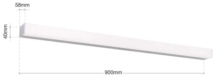 Aplica pentru oglinda baie IP44 HORIZON L-90cm crom