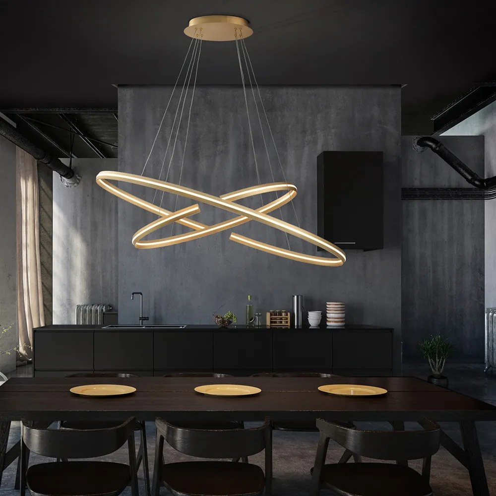 Lustra LED suspendata design ultra-modern, DIMABILA prin BLUETOOTH Elipse SV-652043B