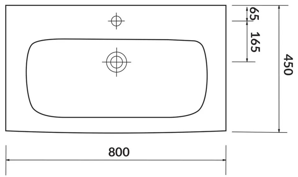 Lavoar baie pentru mobilier alb 80 cm Cersanit Moduo