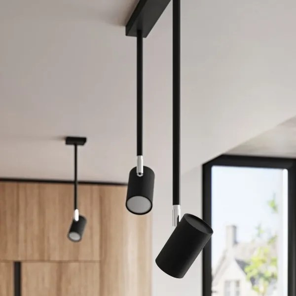 Lustră pe tijă NORANO 1xGU10/40W/230V neagră Sollux SL.1074