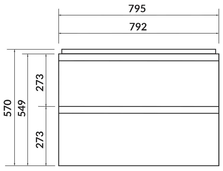 Mobilier suspendat Cersanit, Moduo Slim, pentru lavoar incastrabil, 80 cm, alb