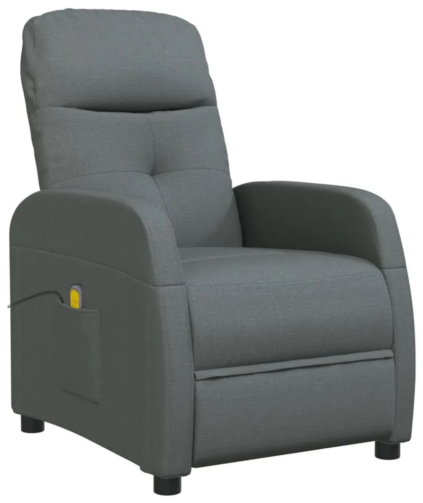 289827 vidaXL Fotoliu de masaj, gri închis, material textil