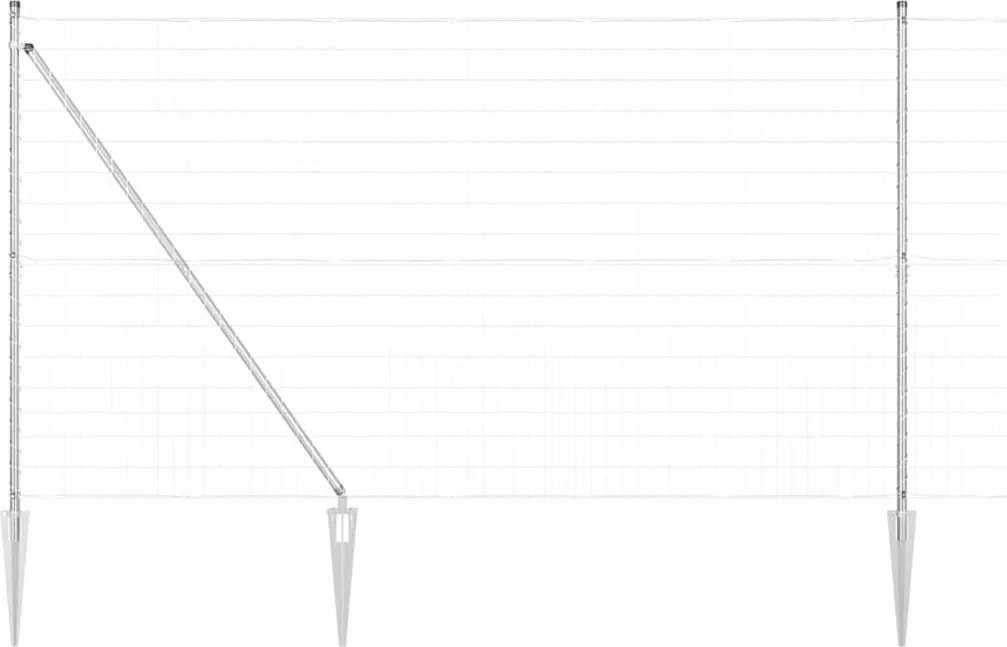 vidaXL Gard cu Stâlp Argintiu 1,5 x 10 m Oțel