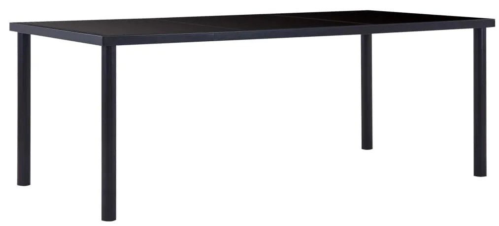vidaXL Masă de bucătărie, negru, 200 x 100 x 75 cm, sticlă securizată