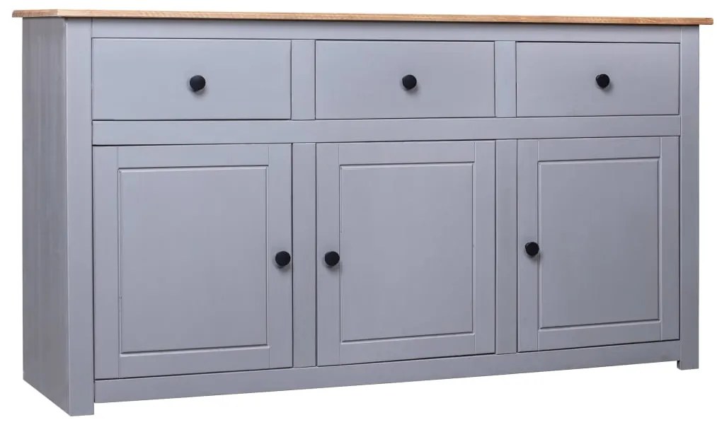 vidaXL Servantă, gri, 135 x 40 x 80 cm, lemn masiv pin, gama Panama